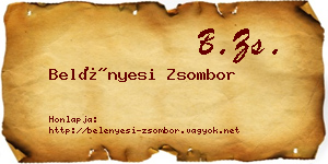 Belényesi Zsombor névjegykártya